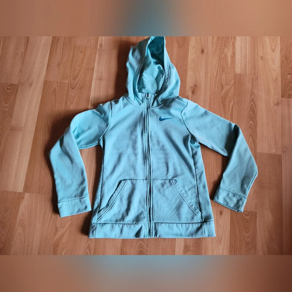 Nike full zip‎ Dri Fit mint Hoodie with Pockets size youth Large